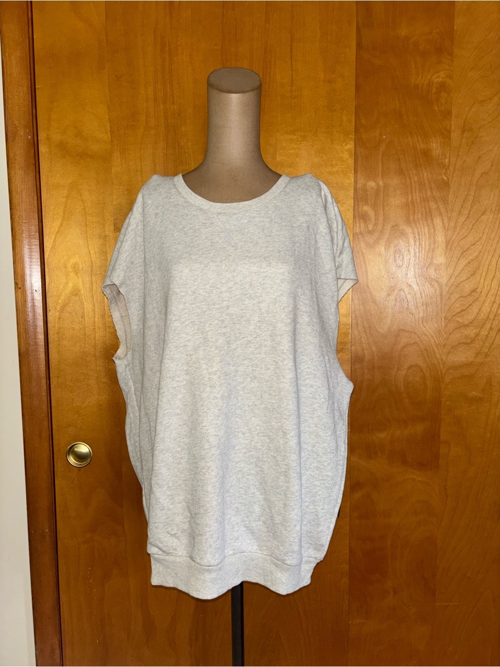 Classic Sleeveless Sweatshirt Top in Light Gray -soft -cotton -nwt
